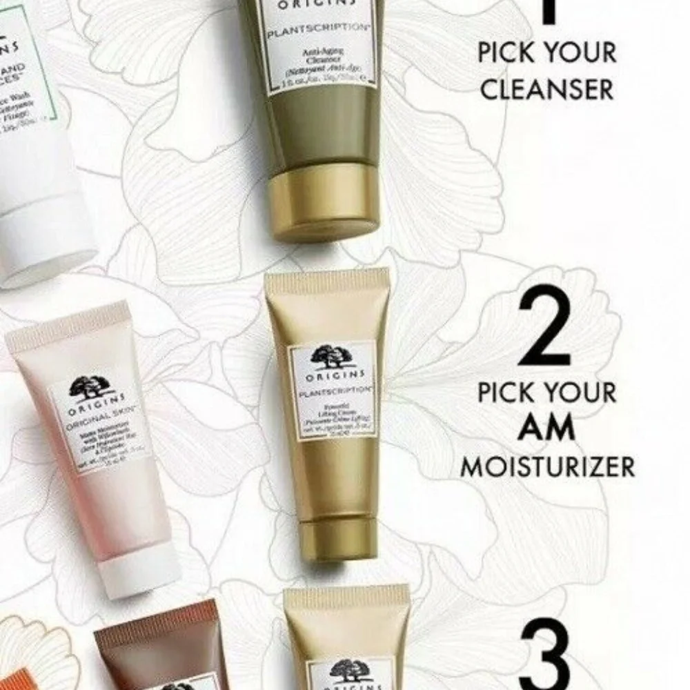 ORIGINS 4p Plantscription Age Repair Skincare Cleanser AM PM Moisturizer NIP $40